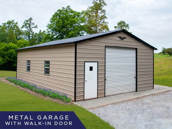 2 Car Metal Garage With Lean To